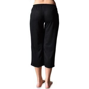 FOXA Pantalon Capri pour femme, taille mi-haute, avec cordon de serrage, léger et fluide, pour le spa, plusieurs couleurs - Product Image 2