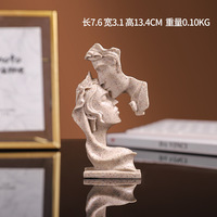 Statue de couple moderne 'Un baiser' en résine, design Art déco, couleur et taille personnalisables pour la décoration de la maison, salon, cadeaux de mariage