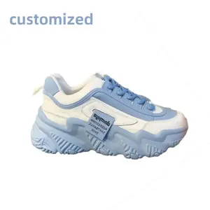 New Women's College-Style Sports Shoes with Lace-Up Front Low Upper & Thick Sole round Head & Breathable Design Girls' Running