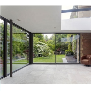DAIYA <span class=keywords><strong>legno</strong></span> porta scorrevole con telaio pannello di alluminio scorrevole esterno patio porta in alluminio - Product Image 1