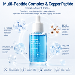 Sérum Visage Personnalisé <span class=keywords><strong>Bio</strong></span> Végétalien au Cuivre Peptidique GHK-Cu 12 Multi-Peptides Hydratant Raffermissant Anti-Âge - Product Image 2