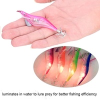 Meredith — leurre phosphorescent à lumière Led, appât artificiel idéal pour la pêche au calmar, au bar ou à la crevette, avec hameçon amélioré