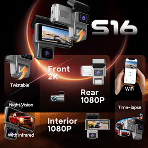 Xe <span class=keywords><strong>Dash</strong></span> Cam 2K 1080P Rear View gương máy ảnh Wifi Dashcam 3 kênh Dashcam wifi 2K phía trước và phía sau <span class=keywords><strong>Dash</strong></span> máy ảnh Dashcam cho xe hơi - Product Image 2