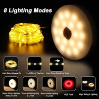 Luz Solar LED Multifuncional 2 en 1, Impermeable, Portátil y Plegable, para Camping, Decoración de Jardín