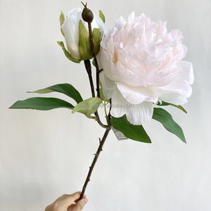 LO-320 <span class=keywords><strong>precio</strong></span> de fábrica al por mayor Flor de peonía decorativa 65cm tallo único peonías artificiales de seda de 2 cabezas para decoración del hogar de la boda - Product Image 3