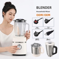 Mixeur Électrique Robuste Professionnel et Domestique pour Smoothies, Trois Tasses, 4 Lames de Mixage Doubles, 5 Vitesses de Broyage