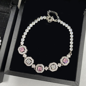 Nueva pulsera exquisita de piedras preciosas de colores para mujer, chapada en oro de 18k, con <span class=keywords><strong>diamantes</strong></span> de azúcar y esmeraldas. - Product Image 2
