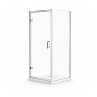 Cabine de douche d'angle carrée avec porte pivotante 800-900mm, cadre chromé, verre trempé 6mm, cabine de douche compacte, vente en gros pour salle de bain
