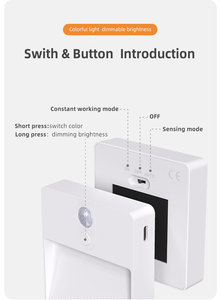 ไฟกลางคืนระบบเหนี่ยวนำอัจฉริยะใหม่พร้อมเซ็นเซอร์ตรวจจับความเคลื่อนไหวโคมไฟติดผนังสีแม่เหล็กโคมไฟป้องกันดวงตาแบบนุ่ม - Product Image 5