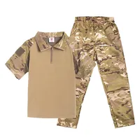 Combinaisons tactiques pour enfants, camouflage Multicam, uniformes de jeux tactiques CS, sweat-shirts, ensembles d'entraînement et de chasse à manches courtes pour enfants, costumes K44