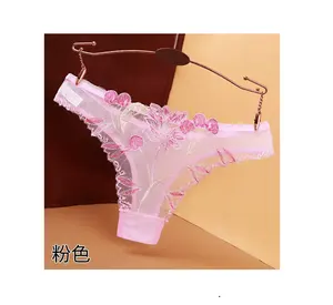Women Embroidery Briefs Sexy Transparent <strong>Thongs</strong> Multiple Colors <strong>clear</strong> Mesh Bikini - Product Image 1
