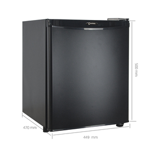 Mini-réfrigérateur de bar d'hôtel ORBITA 47 litres noir à porte pleine avec compartiment congélateur pour chambres d'hôtel et d'appartement - Product Image 1