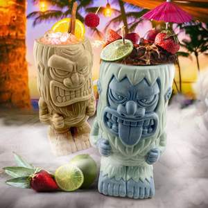 बंदर टिकी मग सेट बीफुट 2-टुकड़ा सिरेमिक संग्रहणीय टिकी कप टंबलर कॉफी मग - Product Image 4