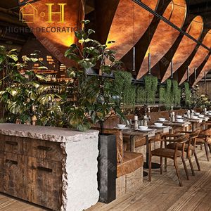 Ensemble de meubles de Restaurant haut de gamme bois solide métal <span class=keywords><strong>Fram</strong></span> meubles de salle à manger éclairage Restaurant décoration intérieur - Product Image 4