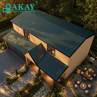 Villa préfabriquée de luxe AKAY à deux étages avec toit en acier incliné, installation rapide, maison modulaire démontable en conteneur, maison préfabriquée