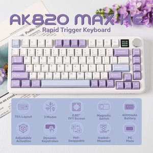 Ak820 Magnetic <b>Switch</b> (factory Tri-color Keycaps) C Tri-mode W/ <b>Oled</b> Display Rgb Diy Mechanical Keyboard Ak820 Magnetic - Product Image 2