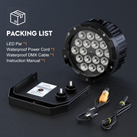 Projecteur de scène LED DMX U`King Outdoor IP65 18x10W RGBWA+UV 6-en-1 étanche
