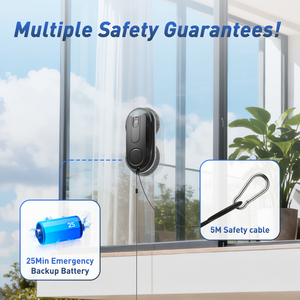 روبوت تنظيف النوافذ X3 للتنظيف الرطب والجاف بالشفط والمسح، متوفر للشحن المباشر في الولايات المتحدة وأوروبا - Product Image 6