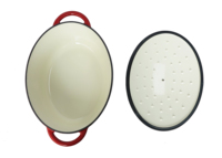 Cocotte en fonte émaillée extra large 7,5qt/9qt, grande capacité, ovale, qualité héritage pour les détaillants allemands