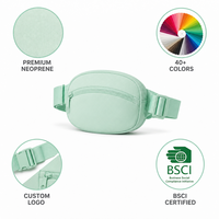Sac banane promotionnel en néoprène avec logo personnalisé, sac de taille, cadeau d'entreprise, sac de festival, sac ceinture, vente en gros, fabricant OEM
