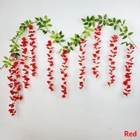 Bunga Wisteria Sutra Gantung OEM, Rangkaian Bunga Artificial Realistis dan Lembut untuk Dekorasi Dinding Rumah dan Pernikahan