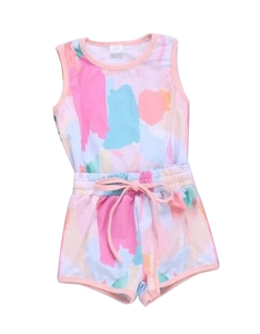 Pré-vente enfant filles vêtements d'été élégant rose cravate-teinture hauts bas 2 pièces ensembles enfants enfant en bas âge tenues décontractées en gros - Product Image 1