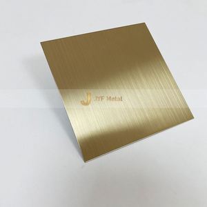 EX318 Golden Color <b>Copper</b> Coating Hairline Finish Stainless Steel <b>Sheet</b> for Wall Panel - Product Image 1