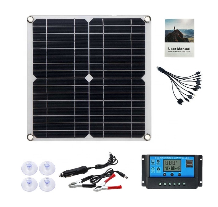 25W Solar Panel 12V Multifunctional With 12V/24V Controller  30A Outdoor And Household Solar Power Generation Kit - View #5