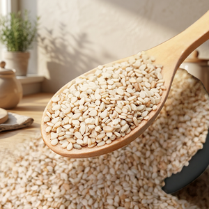 Graines de sésame blanches brutes de qualité supérieure, propres et bien triées, vente en gros en vrac pour la pâtisserie, les desserts et la cuisine quotidienne - Product Image 1