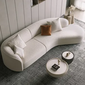 Kf Casa Home Sofa Set Furniture Couches Luxury Living Room Minimalist White Nordic Modern Boucle Couch Fabrics Semi Round Sofa