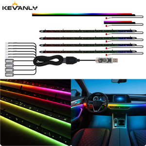 Luz Decorativa para Auto, Pantalla de Control de Color Mágico, Lámpara de Fábrica, Luz Ambiental para Auto, Kit de Luz LED Ambiental para Interior de Auto - Product Image 1