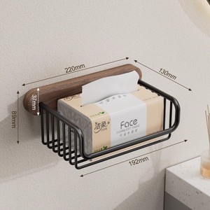 Porte-papier toilette mural en bois brun chaud avec étagère, en métal noir, style rustique campagnard, accessoires <span class=keywords><strong>de</strong></span> <span class=keywords><strong>salle</strong></span> <span class=keywords><strong>de</strong></span> <span class=keywords><strong>bain</strong></span>, décoration champêtre, rangement mural pour téléphone portable - Product Image 3