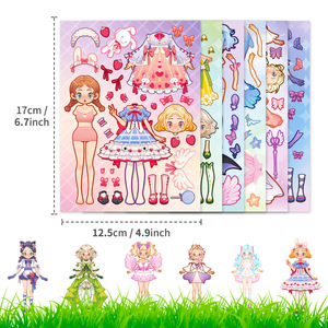 Pegatinas Adhesivas de Dibujos Animados de Princesas para Disfrazarse, Calcomanías de Papel DIY para Niños, Decoración del Hogar, Acabado Mate - Product Image 3