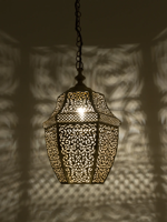 Lanterne suspendue LED dorée moderne et simple, style marocain, corps en fer, éclairage de mosquée, décoration islamique personnalisée