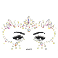 Halloween Luminous Face Gem Body Tattoo Stickers Bijoux de fête temporaires