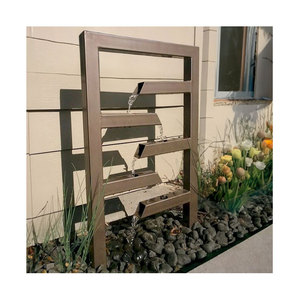 Op maat gemaakte moderne buitenfontein van roestig cortenstaal, waterpartij voor de tuin - Product Image 6