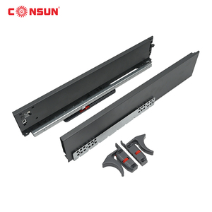 Quảng Đông Thủy Lực Trượt Nhà Bếp Ngăn Kéo Mỏng Ngăn Kéo Hộp Kênh Tủ Đường Sắt Kính Thiên Văn Mềm Đóng Slide Ngăn Kéo Hộp - Product Image 1