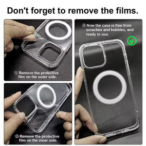 Étui de téléphone portable magnétique transparent pour iPhone 15 16 Pro Max, <span class=keywords><strong>coque</strong></span> de téléphone portable transparente en TPU pour iPhone 11 12 13 14 Pro Max - Product Image 4