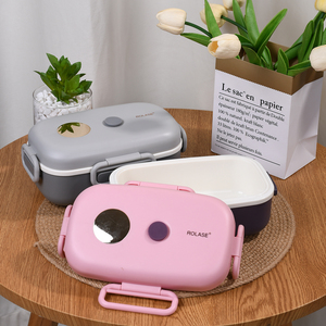 กล่องเบนโตะ PP สไตล์นอร์ดิกใหม่เป็นมิตรกับสิ่งแวดล้อมพร้อมช่องแบ่งสแตนเลส304ช่องรวมถึงช้อนส้อมที่ปลอดภัยสำหรับไมโครเวฟ - Product Image 4
