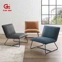 Fauteuil d'appoint en cuir PU avec pieds en métal de style nordique moderne pour salon et hôtel, design modulaire