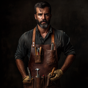 Produttore in pelle marrone barista cameriere Chef giardinaggio salone di cucina da uomo in pelle con Logo personalizzato grembiule - Product Image 4