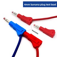 Câble banane en cuivre mâle/femelle de 4 mm avec gaine de sécurité en nylon 10A pour test, insérable et extensible