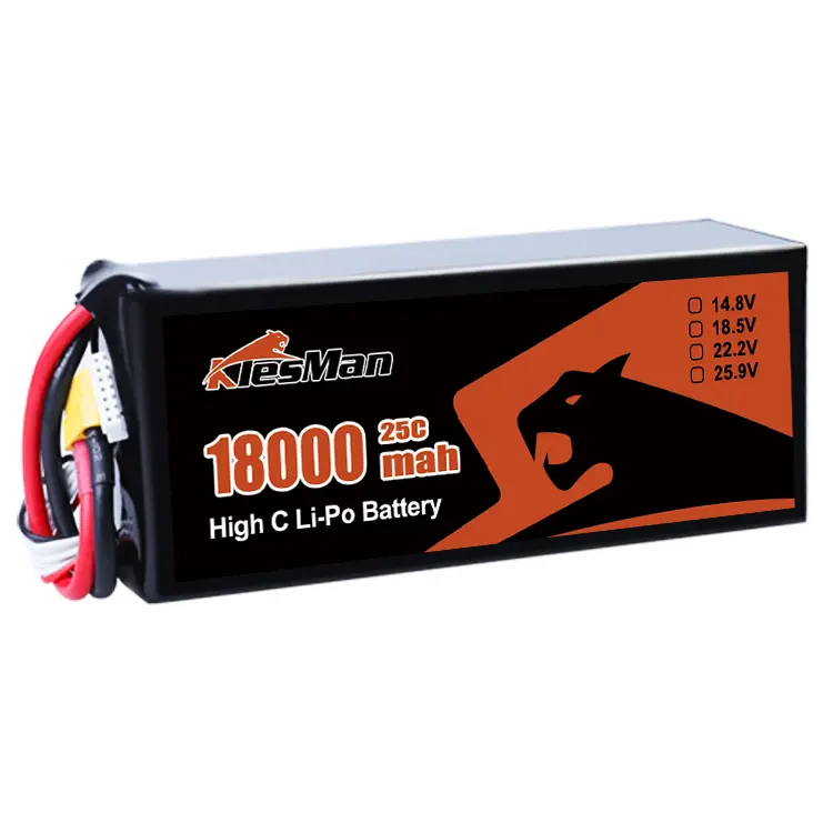 Büyük yük Multirotor FPV Drone helikopter octohelicopter için 22000mAh 22.2V 6S LiPO pil Burst 25C