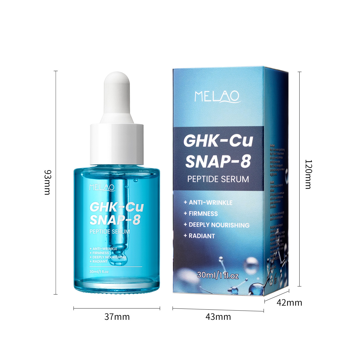 Sérum visage aux peptides GHK-Cu SNAP-8 bleu