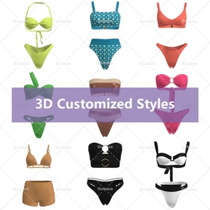 Maillot de bain une pièce personnalisé avec logo 3D, confortable, grande taille, imprimé animal, triangle, pour la plage - Product Image 1