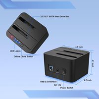FIDECO dual bay 2.5 3.5 sata usb 3.0 hdd ssd cloner hard disk Dok usb 3.0 sata hard drive Stasiun Dok