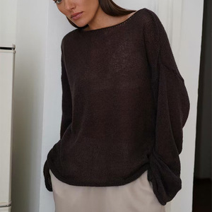 Maglione da <span class=keywords><strong>donna</strong></span> in <span class=keywords><strong>maglia</strong></span> traforata, scollo rotondo, sexy, sottile e trasparente - Product Image 6