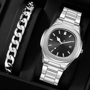 Orologio da Polso Minimalista da Uomo con <span class=keywords><strong>Quadrante</strong></span> <span class=keywords><strong>Quadrato</strong></span>, Cinturino in Acciaio Inossidabile, Calendario, Movimento al Quarzo, Logo Personalizzabile Disponibile - Product Image 6