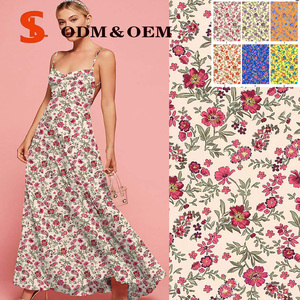 Tissu en coton <span class=keywords><strong>imprimé</strong></span> numérique à motifs floraux de haute qualité en gros pour vêtements - Product Image 6
