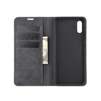 Coque de téléphone portable en cuir pour Xiaomi, étui à rabat avec support de cartes, en TPU, rouge, avec riz, 9A